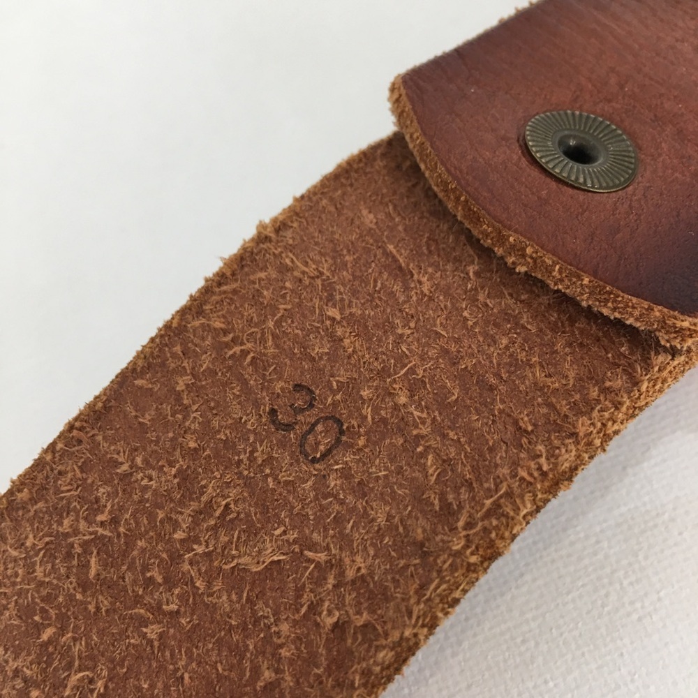 Leather Island by Bill Lavin Brown Tooled Leather Western Belt Women’s Size 30 - Picture 6 of 10